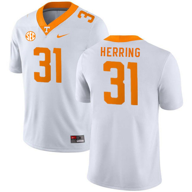 Men #31 Caleb Herring Tennessee Volunteers College Football Jerseys Stitched Sale-White - Click Image to Close